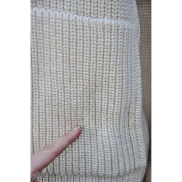 Vintage Chunky Wool Sweater Zip Up Cardigan Fisherman Icelandic Unisex M L - Picture 9 of 10